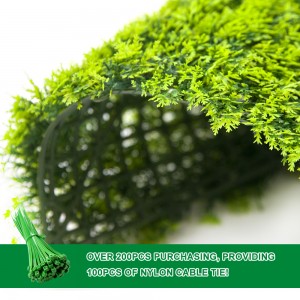 WHDY Panele artificiale jeshile e personalizuar me gjethe dru kutia 50*50cm DIY për dekorim të jashtëm të brendshëm