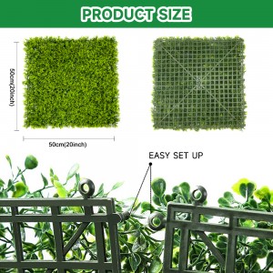 WHDY Panel de parede verde artificial personalizado follaxe de buxo 50*50 cm DIY para decoración de interiores e exteriores