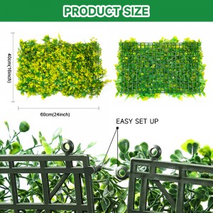 Plastic Leaf Foliage Wall Panel Boxwood Hedge Artificial Green Grass Wall for Vertical Garden Decor