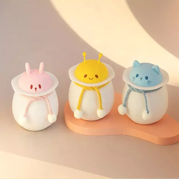 Cartoon voice-activated silicone eye protection night light