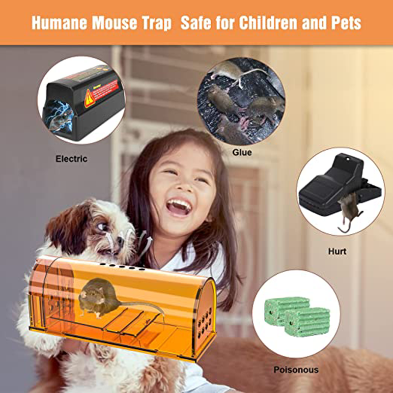 Mouse Traps Plastic Mice Trap House Indoor Rat Trap Quick Effective Safe Mouse Traps for Warehouse Garden Kitchen DY-AR04E