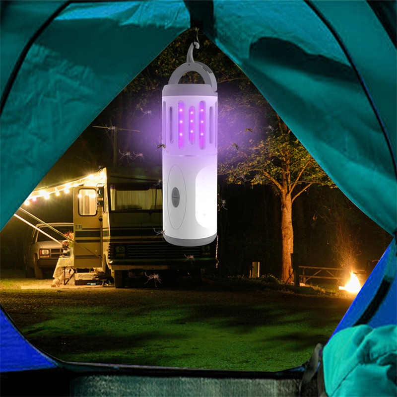 DYT-Y8S multifunción 6w al aire libre 2 en 1 lámpara de antorcha recargable para matar mosquitos
