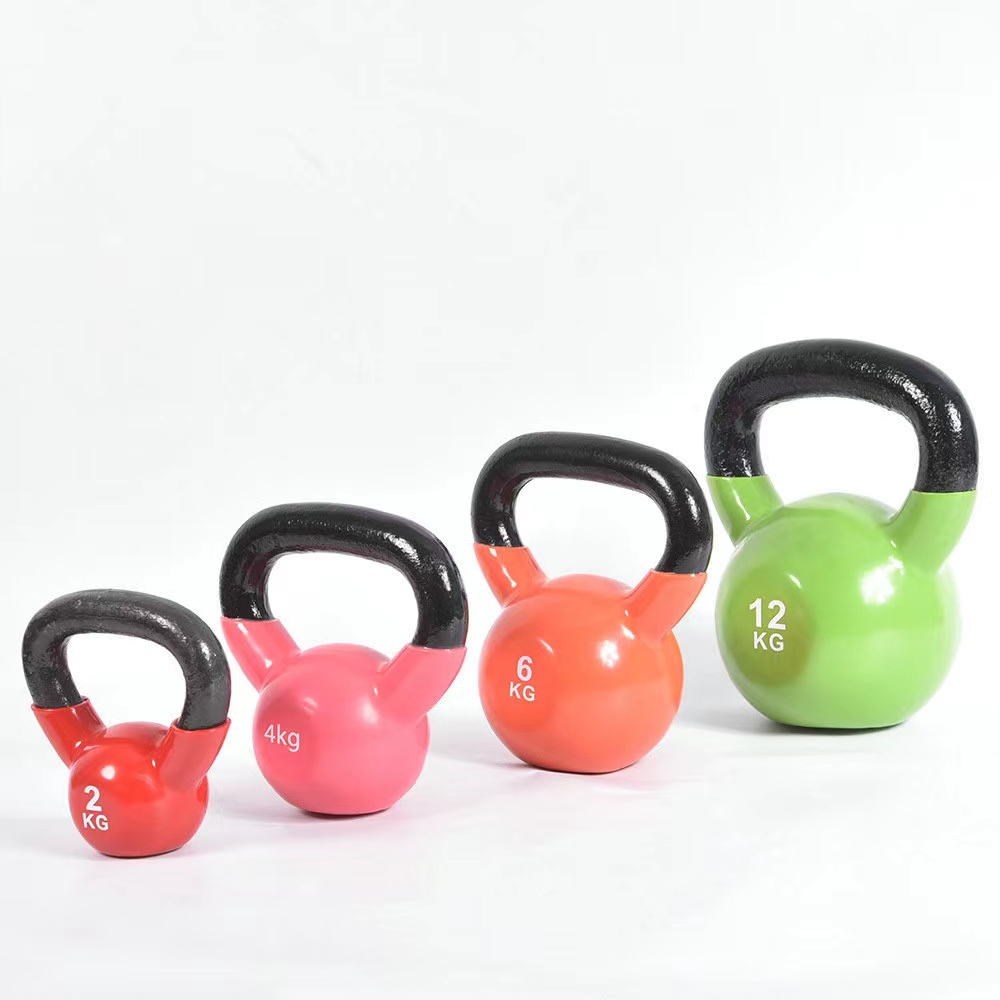 Wholesale Colorful Neoprene Coated Kettlebell Custom Logo Fitness Equipment 2-32kg Cast Iron Kettlebell