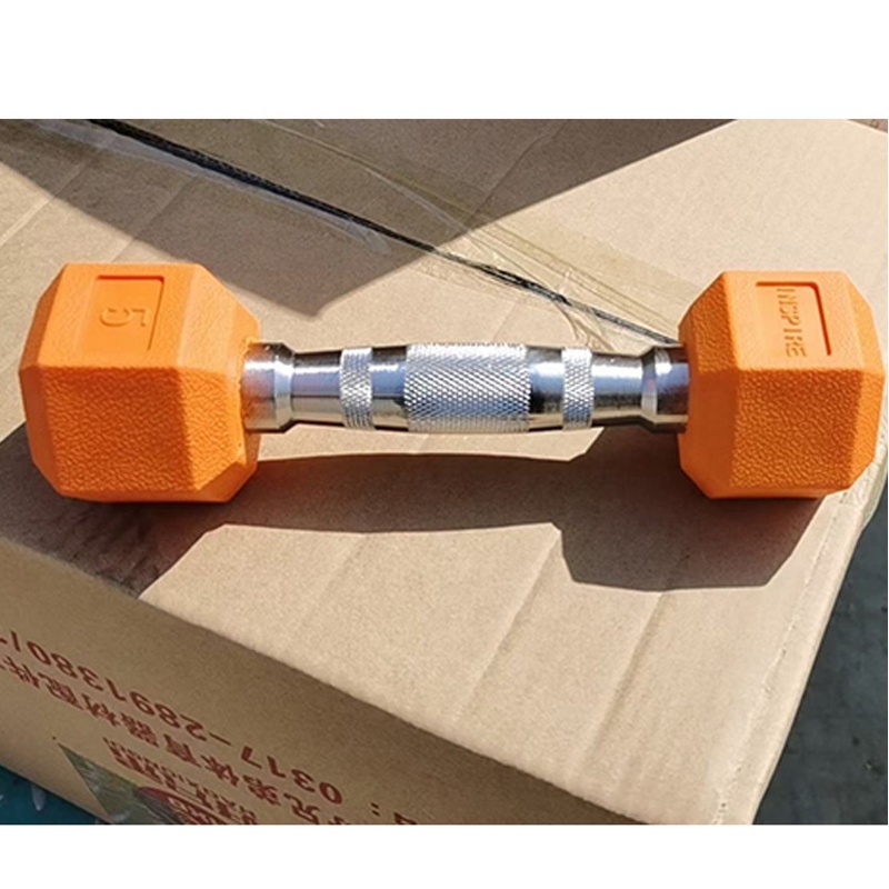 China Wholesale Buy Cheap Dumbbells Factories - Wholesale Fixed Weights Fitness Three Grips Color Rubber Hex Dumbbell Hexagonal Weights Dumbbells – Hongyu