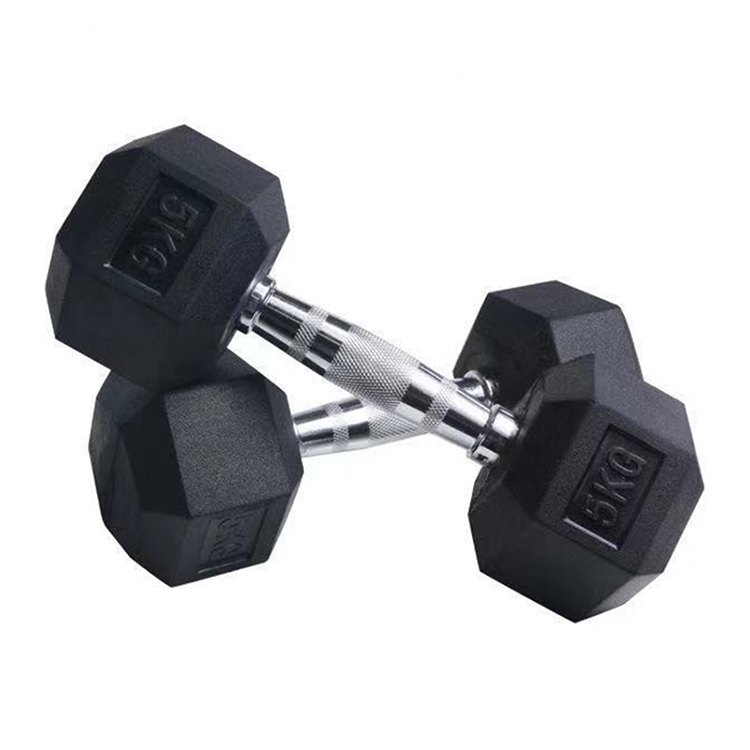 China Wholesale Dumbbell Rubber Hex Suppliers - Black Rubber Hex Dumbbells – Hongyu