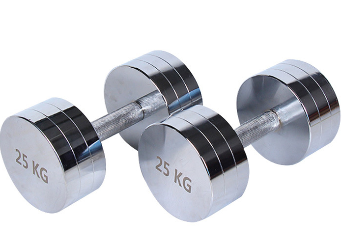 China Wholesale Dumbbells Neoprene Hex Manufacturers - 2021 High Quality Round Stainless Steel Silver 304 10 15 Lb Pound Dumbbells – Hongyu
