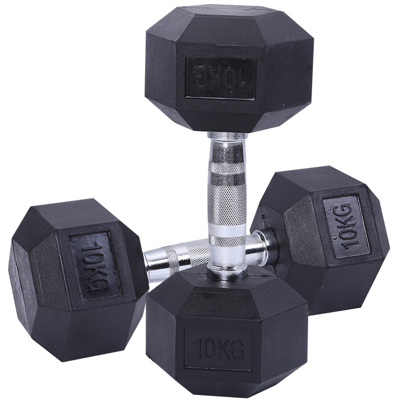 China Wholesale Cast Iron Hex Dumbbell Manufacturers - 2021 High Quality Black gym equipment steel solid neoprene Rubber hexagon dumbbells for sale – Hongyu