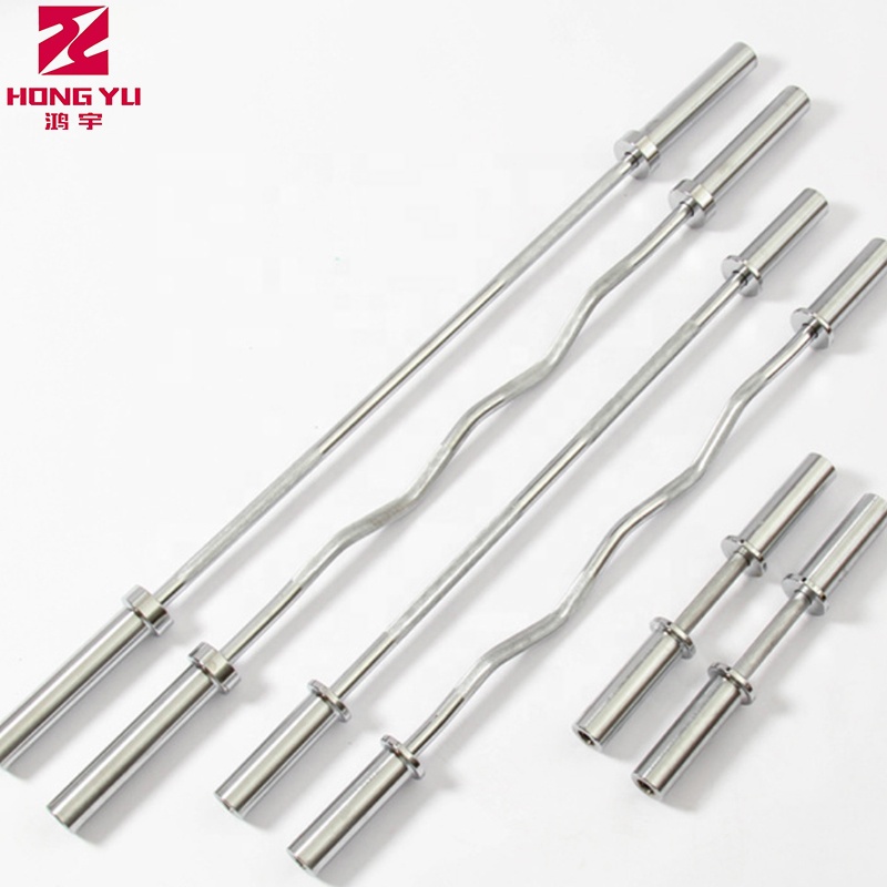 China Wholesale Olimpic Barbell Bar Factories - Certificated Silver Barbell Rod Squats Weight Barbell Bar Stainless Steel Hard Chrome Bar For Dumbbell – Hongyu