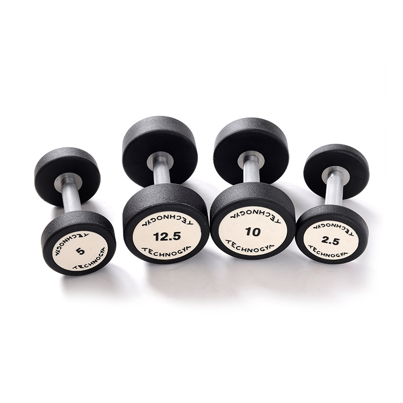 China Wholesale Home Gym Equipment Suppliers - Round rubber coated PU dumbbell  – Hongyu