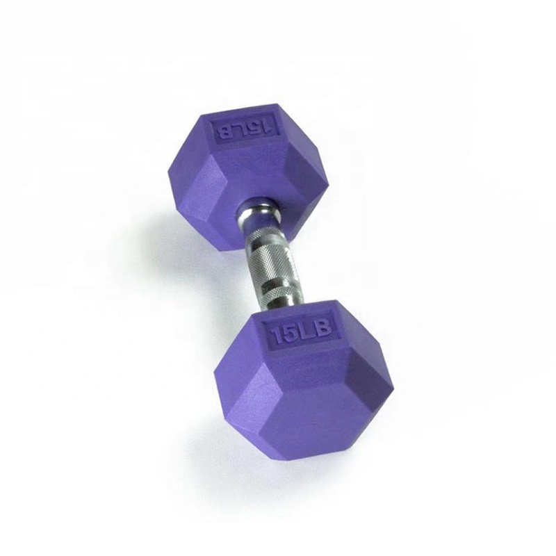 China Wholesale Black Rubber Hex Dumbbell Manufacturers - Worth Buying Fixed Cast Iron Rubber Coated Solid Power Free Weights Colour Hex Dumbbell – Hongyu