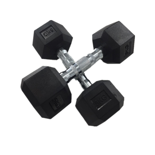 China Wholesale Dumbbell Hex Rubber Suppliers - wholesale private label black 10kg power training equipment rubber adjustable coated cast steel weights hex dumbbell set – Hongyu