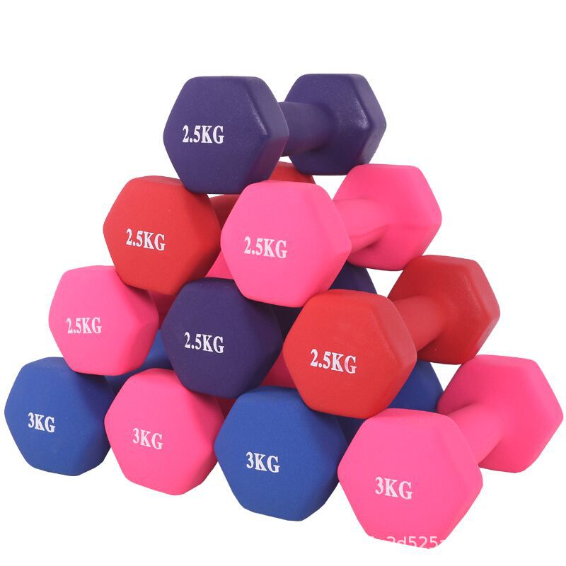 China Wholesale Hex Dumbbell Color Factories - Customized polychrome chloroprene rubber impregnated hexagonal dumbbell gym  Hex dumbbells for ladies – Hongyu