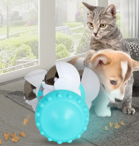 Robot Food Dispenser Interactive Slow Feeder Dog Toys Pet Treat Food Dispenser for Small Medium Dogs