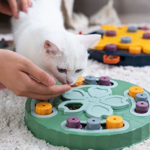 Quebra-cabeça alimentador de animais de estimação brinquedos interativos treinamento de QI cão gato dispensador de comida para animais de estimação brinquedo de vazamento de comida