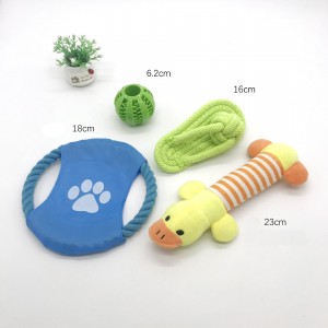 Set di 12 pacchetti persunalizatu di ghjoculi per cani Giocattolu interattivu per cani Squeaky Toy in peluche per animali domestici