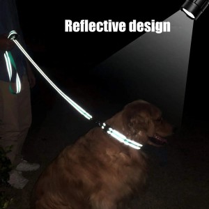 6FT /4FT reflekterende nylon hundesnor med blødt polstret håndtag