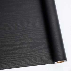Décor de réforme de table et de porte auto-adhésif en papier peler et coller en bois noir