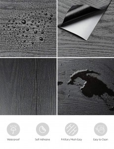 سیاہ لکڑی کا چھلکا اور چھڑی کا کاغذ خود چپکنے والی میز اور دروازے کی اصلاح کی سجاوٹ