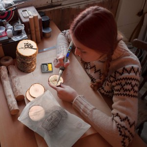 Likotoana tsa Lehong la Tlhaho Craft Kit Wood Kit Circles ea Lehong DIY Arts Crafts