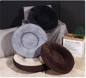 ປັບແຕ່ງ Soft Comfortable Ultra Round Cat Donut Bed Cushion