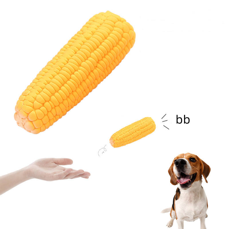 Играчки за џвакање за миленичиња во облик на пченка од латекс Интерактивни играчки за крцкање на кучиња
