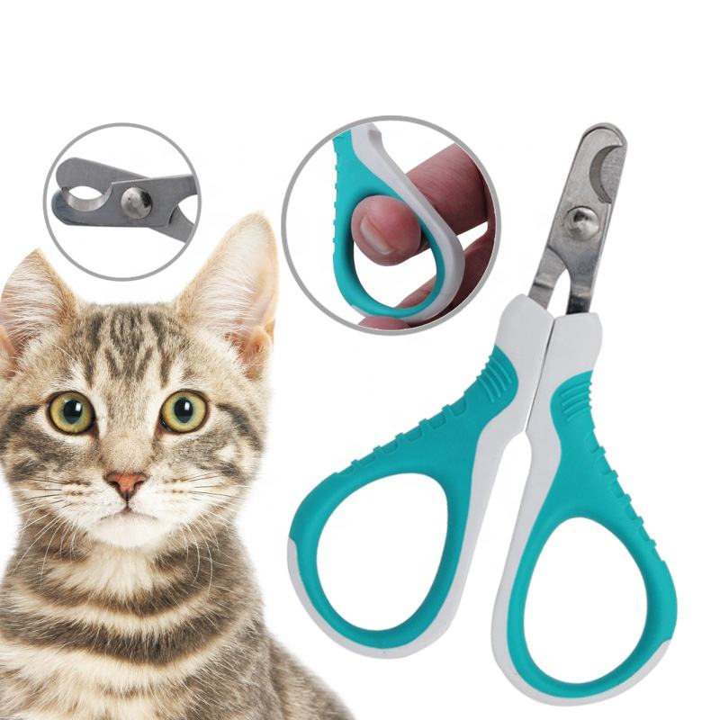 Cortador de unhas para gatos em aço inoxidável personalizado, suprimentos para animais de estimação