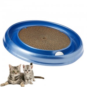 បន្ទះកោសឆ្មាដែលរចនាថ្មីជាមួយនឹង Ball Interactive Scratcher Cat Toys Pet Cat Toys
