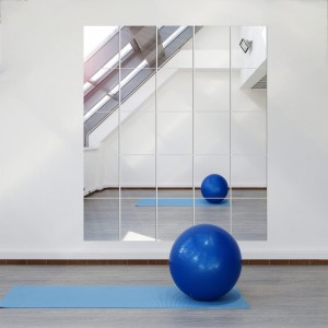 Glass Full Length Wall Body Mirror Tiles Mount Frameless Home Bedroom Decor