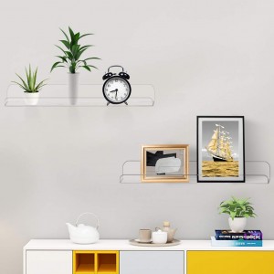 Clear Acrylic Display Shelf Անտեսանելի Լողացող Պատի Լեջ Գրադարակ