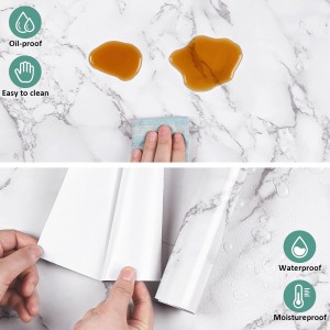 Glossy Marble Contact Paper Wallpaper Peel and Stick Reform Decor