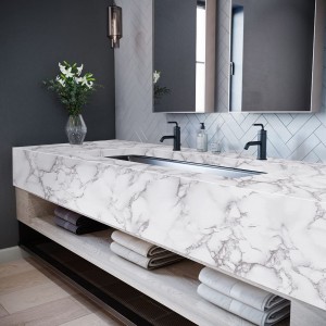 Glossy Marble Contact Paper Wallpaper Peel နှင့် Stick Reform အပြင်အဆင်