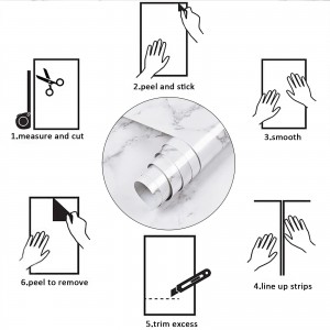 Glänzende Marmor-Kontaktpapier-Tapete zum Abziehen und Aufkleben von Reform Decor