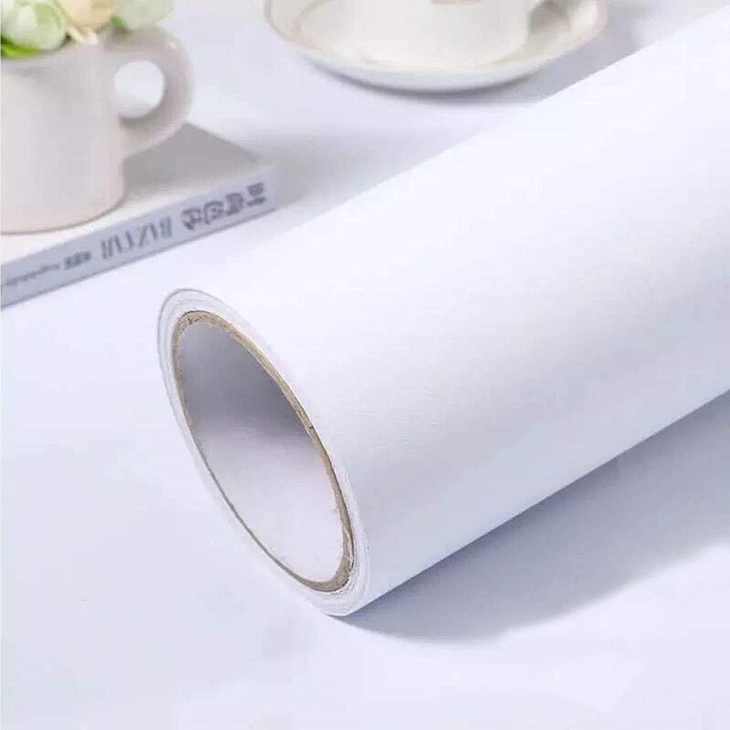 White Self-Adhesive Wallpaper Film Stick Paper Table and Door Reform Decor