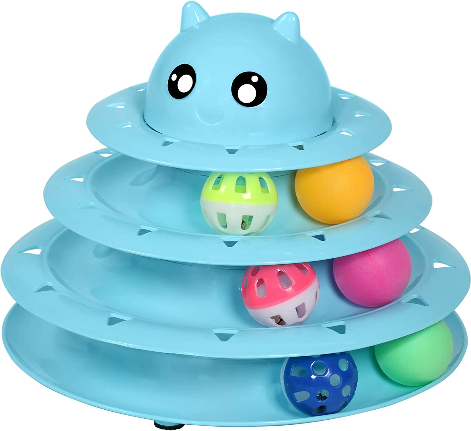 Venda a l'engròs de joguines interactives per a gats amb torre de rodets de plàstic