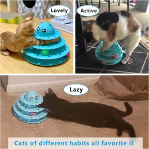 Groothandel interactief grappig plastic kattenspeelgoed met roltoren