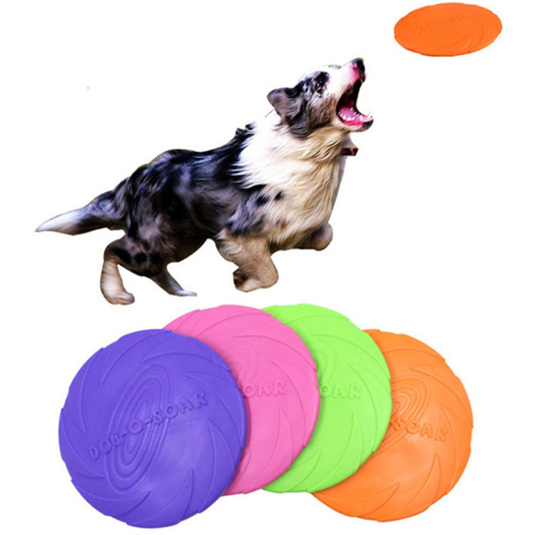 Xoguetes interactivos duradeiros de discos voadores de cans suaves de TPR
