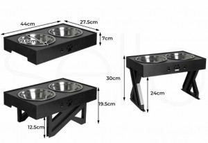 Hot Sale Stainless Steel Folding Lift Table Double Pet Bowls