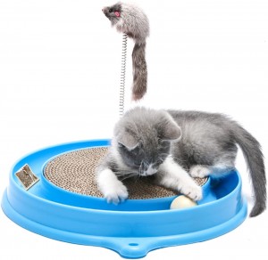 Mainan Pencakar Kucing Plastik Logo Tersuai dengan Bola