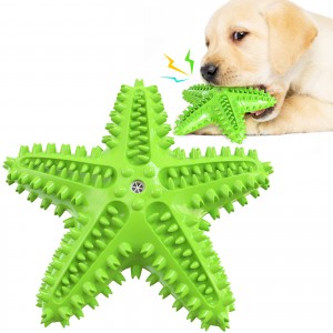 צעצועי לעיסת כלבים לניקוי שיניים בצורת כוכב ים עמיד