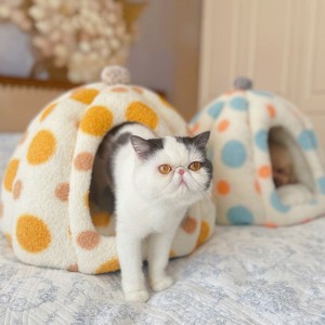 Kapalı Rahat ve Çıkarılabilir Sıcak Kedi Mağara Yatağı