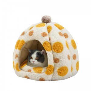 Lit de grotte pour chat chaud, confortable et amovible, d'intérieur