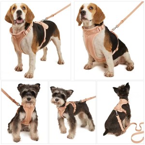Customized Colourful Anti Slip Pet Vest Dog Harness Set