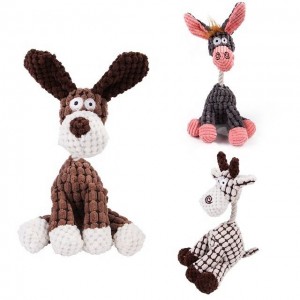 Donkey Shape Gagnvirkt mjúkt Plush Squeaky Dog Chew Toys