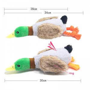 Haltbar Duck Form Interaktiven Soft Squeaky Pet Plüsch Toy