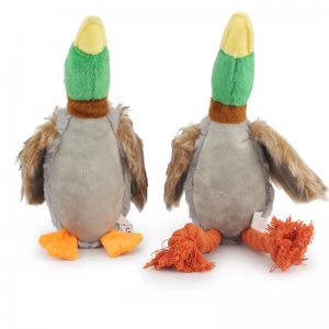 Jouet en peluche interactif doux et grinçant pour animaux de compagnie en forme de canard durable