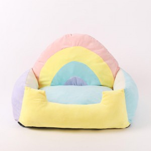 Soft Rainbow Winter Sofá cama cálido e cómodo para mascotas