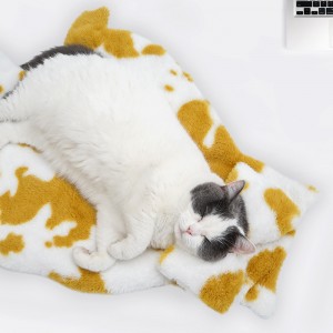 بساط نوم قطط مريح ناعم ودافئ على شكل قطة شتوية