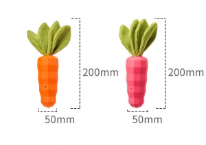 ທົນທານຮູບຮ່າງ Carrot ແຂ້ວທໍາຄວາມສະອາດ Dog Chew Toys