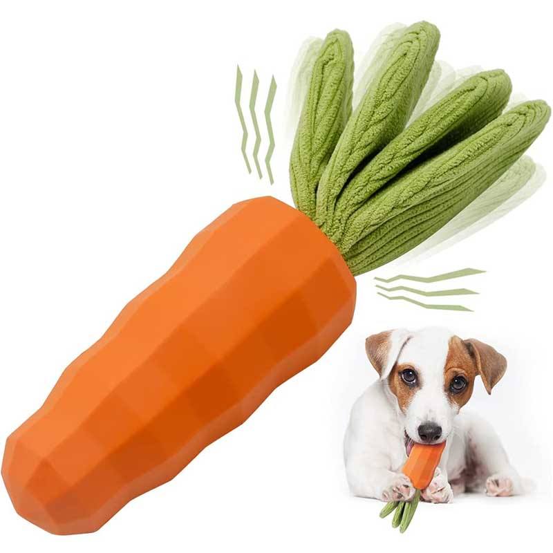 टिकाउ गाजर आकार दाँत सफाई कुकुर चबाने खेलौना
