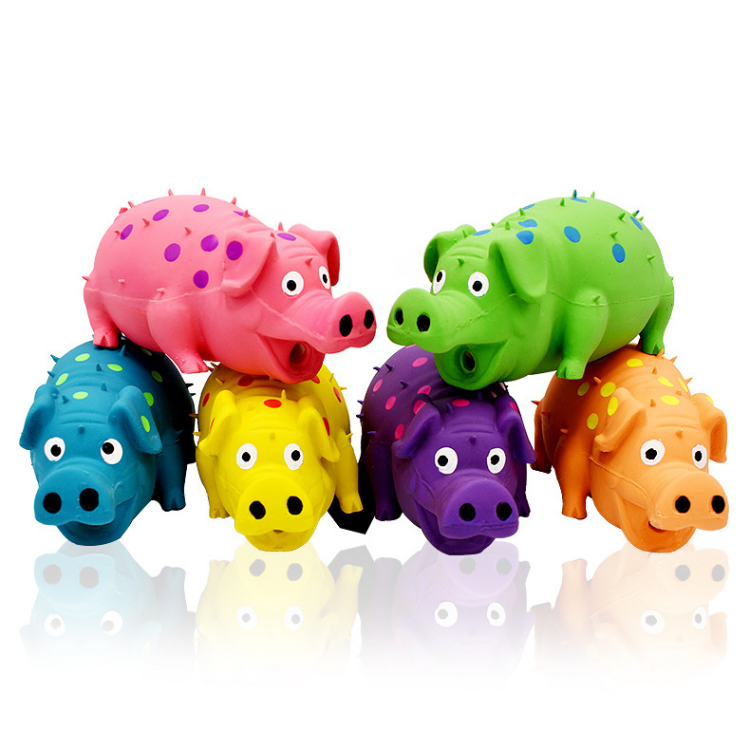 Міцні жувальні іграшки для тварин із латексною плямистою свинею
